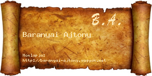 Baranyai Ajtony névjegykártya
