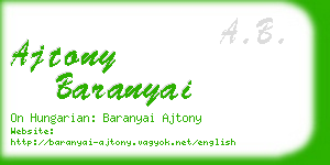 ajtony baranyai business card